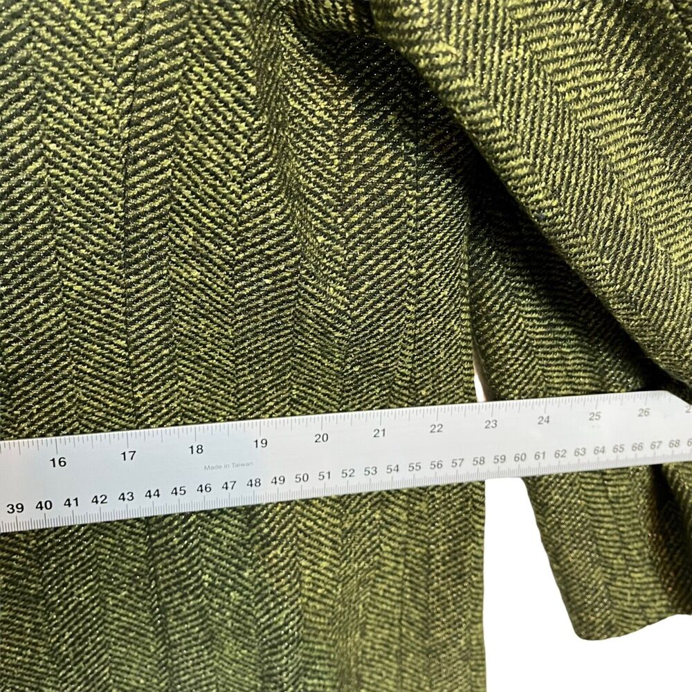 Basler Blazer Vintage Green Herringbone Tweed Retro Sz 46 or 1X Women's 3 Button - Picture 9 of 16
